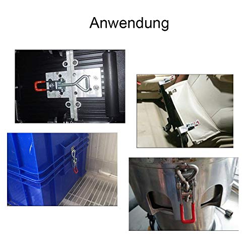 HauSun 10 Stück Spannverschluss Hebelverschluss Kappenschloss Kistenverschluss Schwerlast Handwerkzeug Schnellspanner Haltekapazität Türriegel Eckbefestigung Klein Kniehebelspanner Latch Button Toggle - Image 4