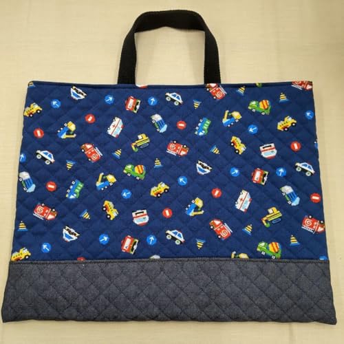 レッスンバッグ シューズケース 2点セット キルティング 紺色