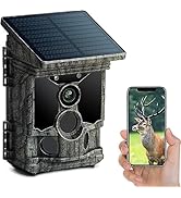 VOOPEAK Solar Trail Cameras 46MP 4K UHD 30FPS, Bluetooth WiFi Trail Camera 0.1s Trigger Time with...