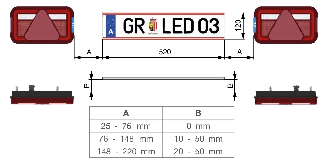 trailer parts4u Aspöck Multiled IV voll LED 5 polig Bajonett Rückleuchte Rücklicht Stoplicht Anhänger (Set)