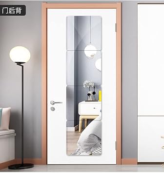 JEOYOO Wall Mirror Full Length, on Door Mirrors, Cheap Mirror Acrylic, shatterproof Gym Mirrors for Home Gym, 8X8-4 Pcs, Workout Non Glass Mirrors for Bedroom, Over Door Mirror Kids