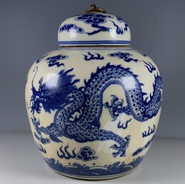 中国清時代　中国陶磁　染付　水指　骨董古美術　コレクション 中国清時代 中国陶磁 染付 水指 骨董古美術 コレクション 中国