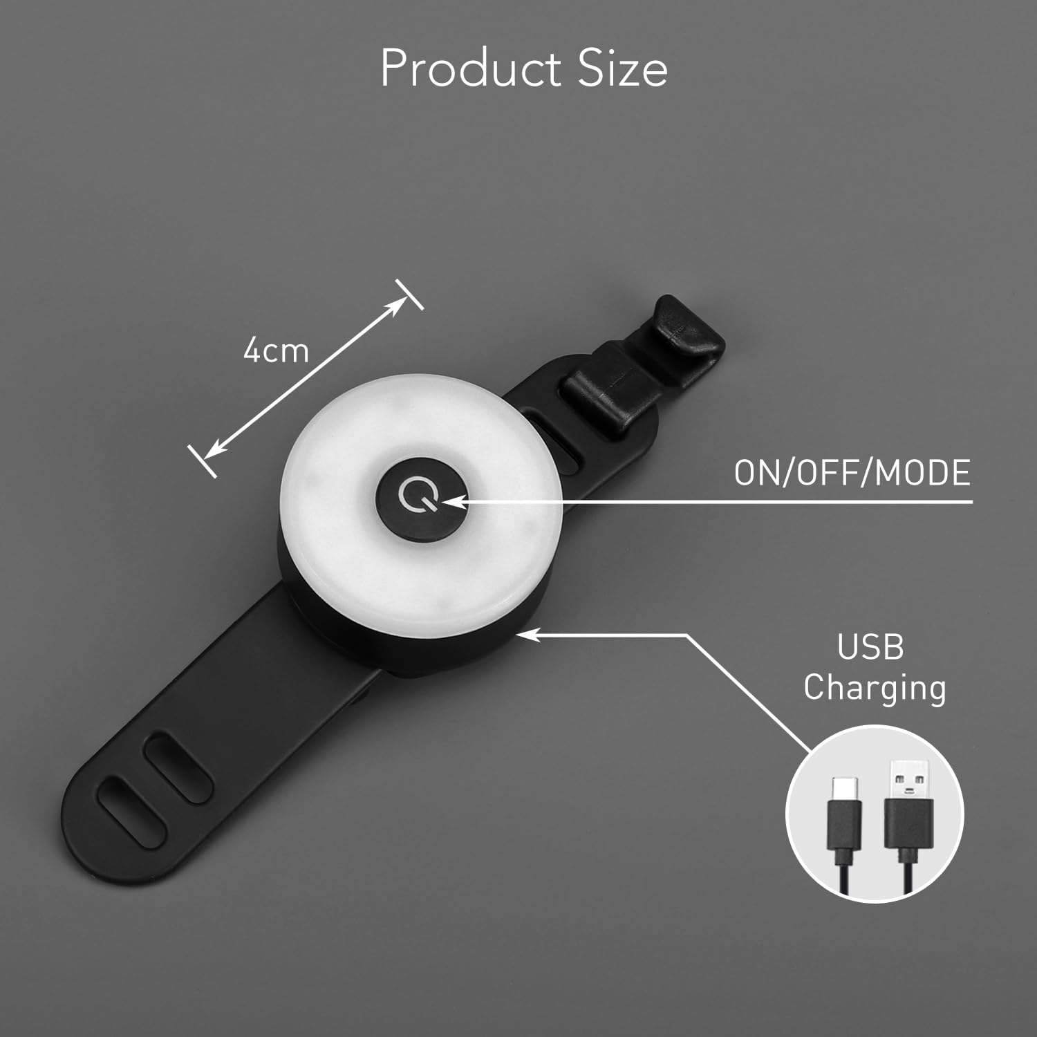 Daffodil LEC500 - Lampe Vélo LED Clignotante Feu Arrière Lumière Rouge Puissant 5 Modes d’éclairage - Batterie Rechargeable USB-C Étanche pour Cyclisme VTT Trottinette Enfant etc