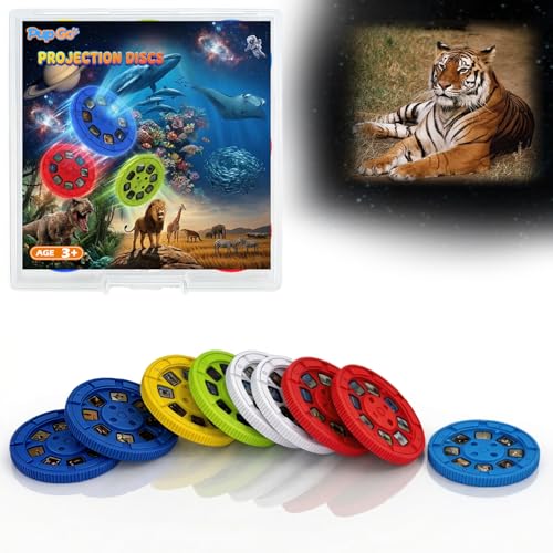 Image of Pup Go Flashlight Discs for Kids Age 3 4 5 6 7 8 Years, 9 Discs 72 Images, 3 Themes: Wild Animals, Sea & Space, Boxed Set for Easy Storage, Ideal Accessories for Our Dinosaur Torch Projector Toy