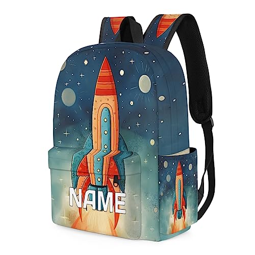 Space Rocket Customized Kids Backpack for Boys Girls Galaxy Planet Personalized Preschool Toddler Backpack Kindergarten Nursery Bookbag Travel Children School Bag3