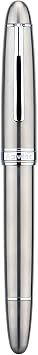 Asvine J16 Solid Titanium Fountain Pen, Jowo Flexible Fine Nib Piston Filling, Ink Window Design with Wrench and Pen Box