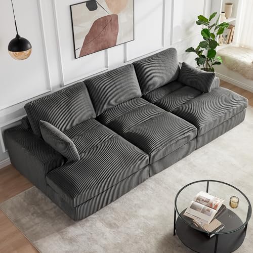 Oversized Chaise Lounge Sofa Chair Indoor,120" Upholstered Plush ...