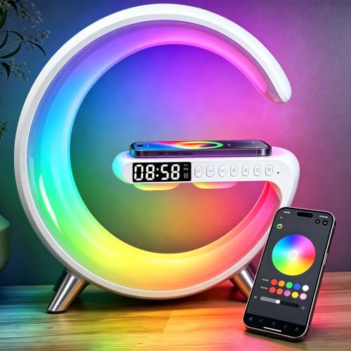 5 in 1 LED Table Lamp with Wireless Charging Bluetooth...