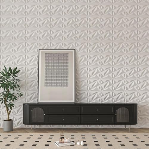 Image of Kayra Decor 3D PVC Wall Panels - Diamond Design, White Color 19.7 inch x 19.7 inch (Pack of 3) - Covers 8.07 Sq. Ft.
