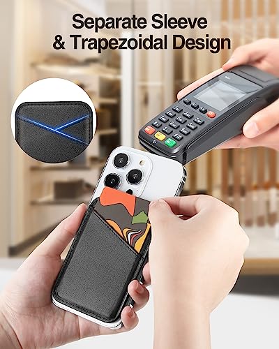 Image of Miroddi for MagSafe Wallet, Strongest Magnetic Card Holder for iPhone 17 /16 /15 /14 /13 /12 Series, Ultra-Thin Leather Magnetic Phone Wallet with 2 Card Slots, RFID Blocking, No More Falling, Black
