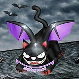 Hiboom Blow Up Cat Inflatable Halloween Decorations, Extra Giant 6 Feet Halloween Animated Vampire Black Cat with LED Lights Built in, Scary Blow Halloween Decor for Outdoor Garden Lawn Yard Party