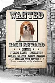 Beagle Dog Wanted Poster: Blood Sugar Diet Diary journal log Notebook featuring 120 pages 6