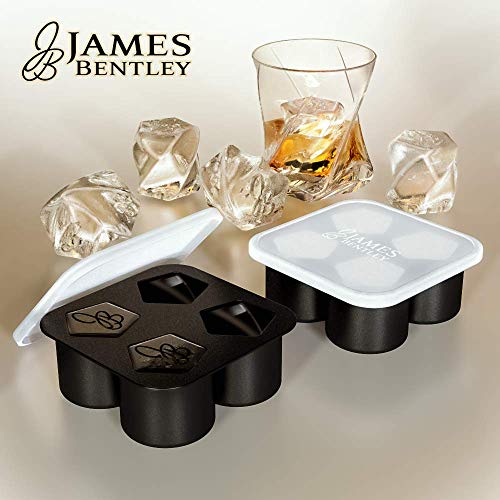 Whiskey Ice Cubes, 2 Large Ice Molds For Whiskey, Silicone Ice Cube Trays