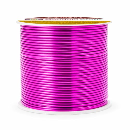 Image of Mandala Crafts 18 Gauge Magenta Anodized Aluminum Craft Wire, 100 FT | Colored, Flexible, Bendable, for Bonsai, Armature, Sculpting, Wire Wrapping, Jewelry Making, Weather & Tarnish Resistant