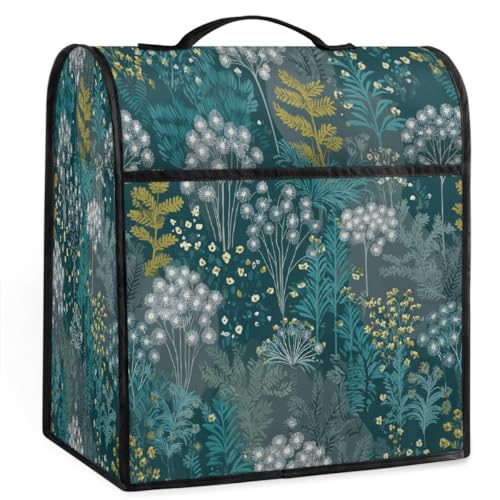Mexpekil Cubierta para batidora de pie verde azulado, 5-8 cuartos de galón, cubiertas antipolvo para electrodomésticos de cocina con asa superior y bolsillos, accesorios universales para decoración de