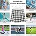 visesunny Girls Flowy Pleated Skirt Denim Black Plaid Tennis Golf Fashion Short Skorts for Casual Dance Outfit XL