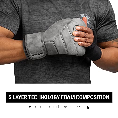 Image of Hayabusa T3 LX Leather Boxing Gloves Men and Women for Training Sparring Heavy Bag and Mitt Work - Slate, 14 oz