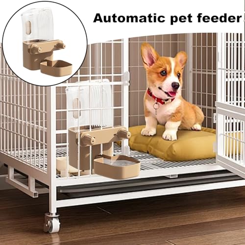 Eojpdji Automatischer Hundefutterspender - Haustier Für Transportbox | Abnehmbarer Fütterungsstation Für Box - Für Draußen Terrasse Innenbereich Haus Wand Käfig