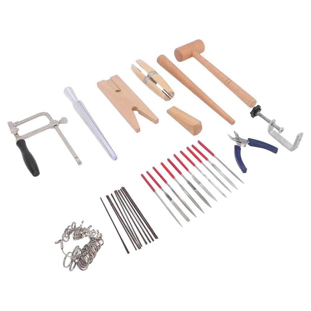 Ensemble D'Outils de Fabrication de avec Cadre de Scie, Coupeurs, Kit de Bijoutier pour la Fabrication de Bagues, de Travaux de et plus Encore