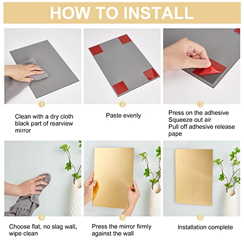Image of BENECREAT 2 Pack 3mm /1 /8 Thick Acrylic Mirror Sheet with Lamination, Gold and Silver Acrylic Sheet Panels for DIY Craft Projects, Signs, 7.9 inchx11.8 inch