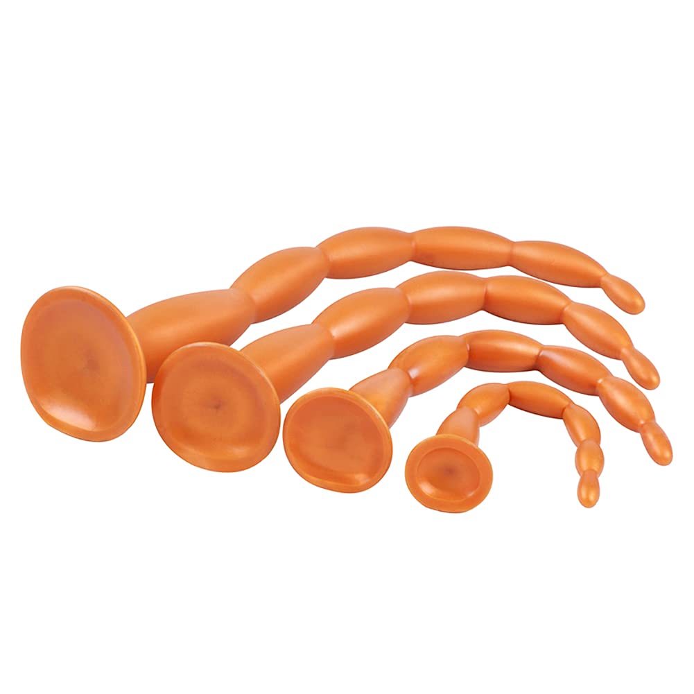 Giocattolo del sesso Perline anali Plug anale con ventosa Dildo anale in silicone liquido Massaggiatore della prostata Dilatatore dell'ano Stimolazione del punto G (S)