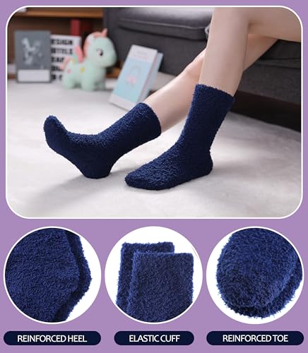 Image of MQELONG Womens Super Soft Fuzzy Cozy Home Sleeping Socks Microfiber Winter Warm Slipper Socks