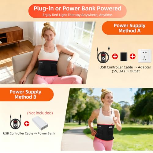 Red Light Therapy for Body, 20" Large 660nm 850nm LED Near Infrared Redlight Therapy Pad B - image 8