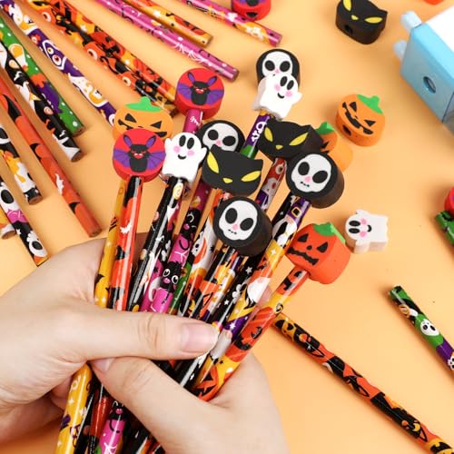 Lápices Halloween DIYASY 48 unidades madera grafito miniatura 4
