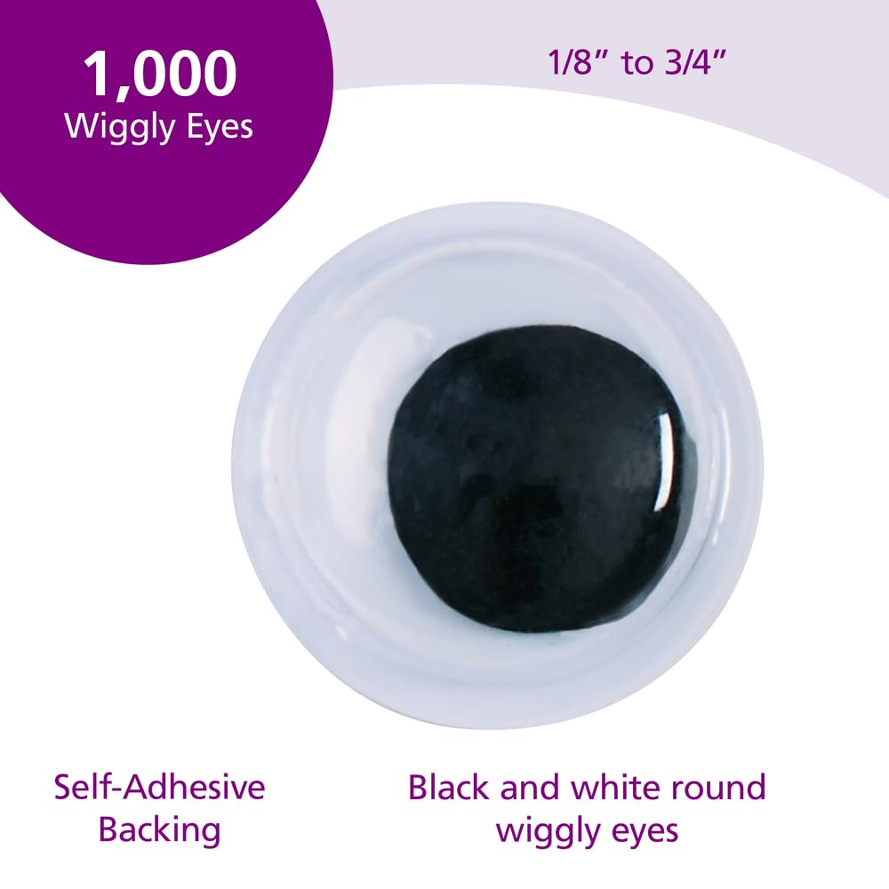 Colorations EYE2EYE Self-Adhesive Wiggly Eyes (Pack of 1000)