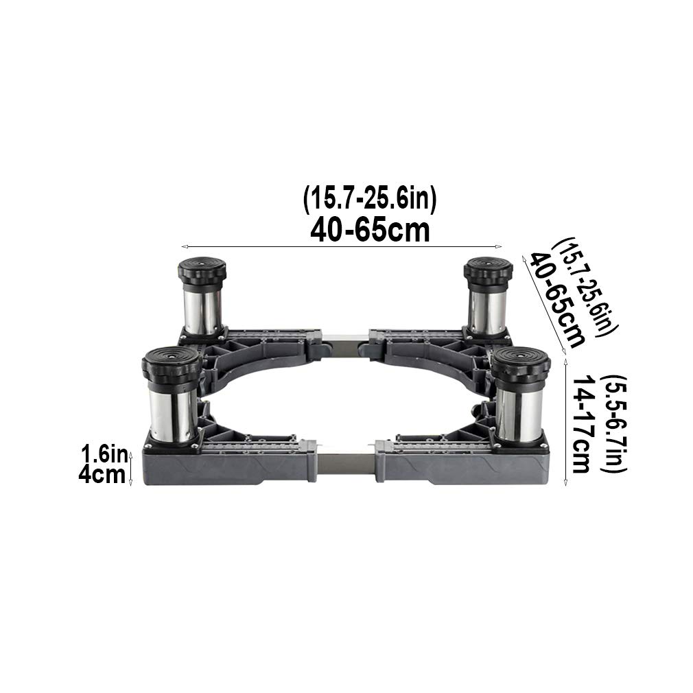 Base de soporte para lavadora Base ajustable multifuncional Altura 14-17 cm Base para electrodomésticos para lavadora Cocinas a prueba de humedad Secadora Bandejas de piso Longitud/Ancho 40-65 cm Má