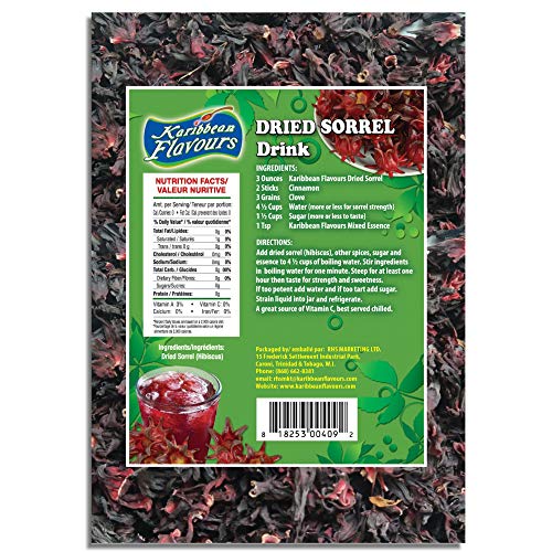 Sorrel Hibiscus Flowers (1 Lb) Herbal Tea Whole Petal 16 Oz - 100% Natural Dried Raw - Non GMO - Vegan - USFDA Inspected - Makes Refreshing Iced Tea Or Hot Tea