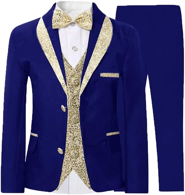 Ring Boy Suit for Wedding Fashion Boy Tuxedo Set Size 5 Royal Blue Formal Wear