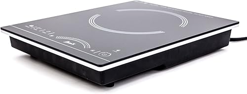 Avanti IH1800L1B-IS - Placa de cocción eléctrica portátil con quemador de inducción único, 6 ajustes de potencia, control táctil de temperatura