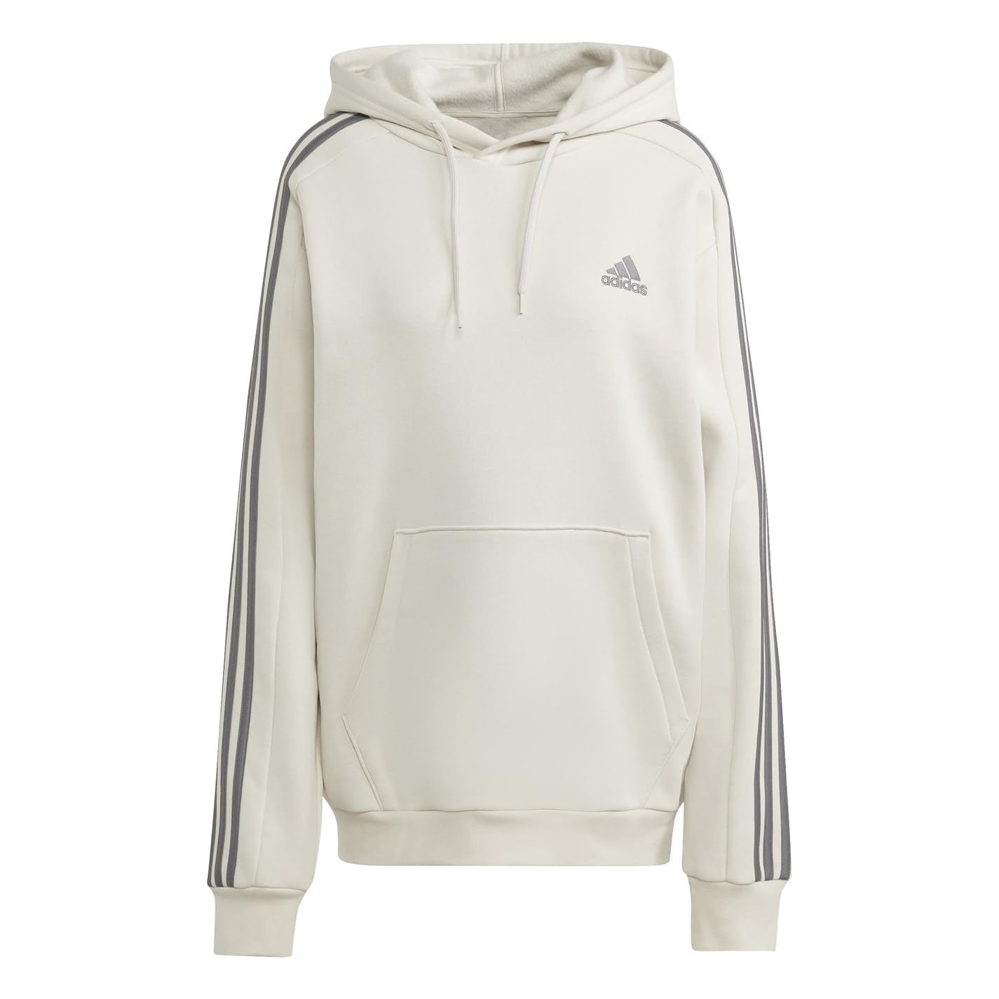 adidas Men's Essentials Fleece 3-Stripes Hoodie, alumina, S