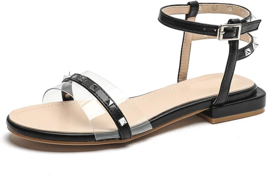 black rivet sandals