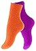 2 oder 4 Paar flauschige Kuschelsocken, Dicke warme Socken in verschiedenen Trendfarben, Pink/Orange 4 Paar, One Size (36-41)