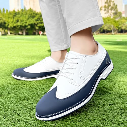 Image of Golf Shoes Men Spikes Classic Golf Footwears Male Walking Sneakers for Golfers Size 7-14