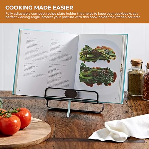 Regal Trunk & Co. FBM-MC-BS-01 Regal Trunk Metal Cookbook Holder Stand - Recipe Book Holder - Adjustable And Foldable Cookbook Stand thumb #1