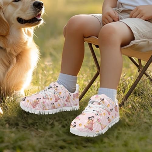 Kids Sneakers Cute Animals Print Sports Shoes for Girls Athletic Shoes Mesh Walking Shoes Non Slip Tennis Pop Shoes Single Buckle Sneakers4