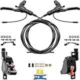 DYISLAND LD-210 Hydraulic Disc Brake Set，Power-Off Hydraulic Brake kit for Electric Scooter，e-Scooter 2-PIN Hydraulic Brake Upgrade（with Cutting Tools and Accessories）(Black-LL)