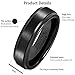 MNH Tungsten Carbide Black Men's Wedding Band Brushed Matte Finish Polished Edge Engagement Ring, 10.5