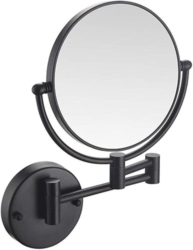 BYCDD Espejo de maquillaje LED con luces y aumento, espejo de tocador giratorio de doble cara extensible plegable para afeitado y cosméticos