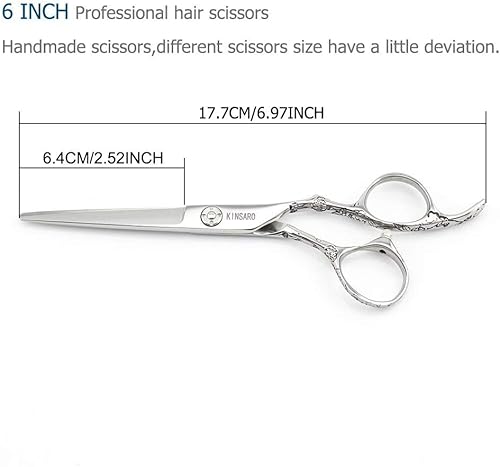 Miniatura 6 de Tijeras de corte de cabello de 6 pulgadas y tijeras de adelgazamiento de cabello de 5.75 pulgadas Tijeras de peluquería Tijeras de peluquería Kinsaro