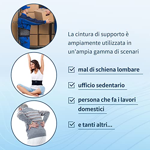 KEMITECH Fascia Lombare Supporto Schiena, Cintura