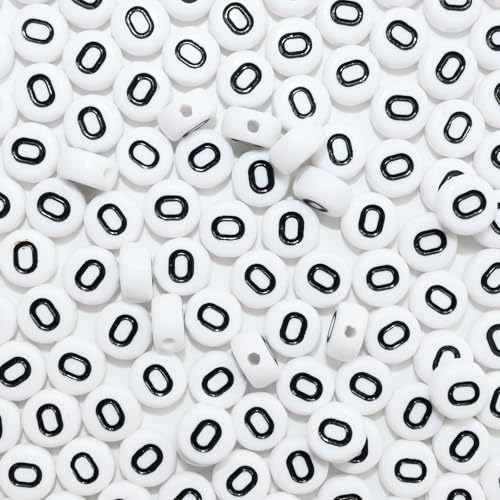 Image of Looconi 500pcs Number Beads 0 Plastic Beads for Jewelry Making