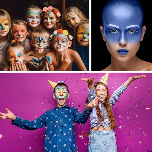 Bowitzki 30g professionelle Gesichtsfarbe, Körperfarbe, Wasserbasis, Gesichtsmalerei, Make-up, sicher für Kinder und Erwachsene, einfarbig, Halloween, Weihnachten, Party (Gelb)