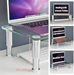 2 Pack Computer Monitor Riser with Height Adjustable Multi Media Desktop Stand for Flat Screen LCD LED TV, Laptop/Notebook/Xbox One