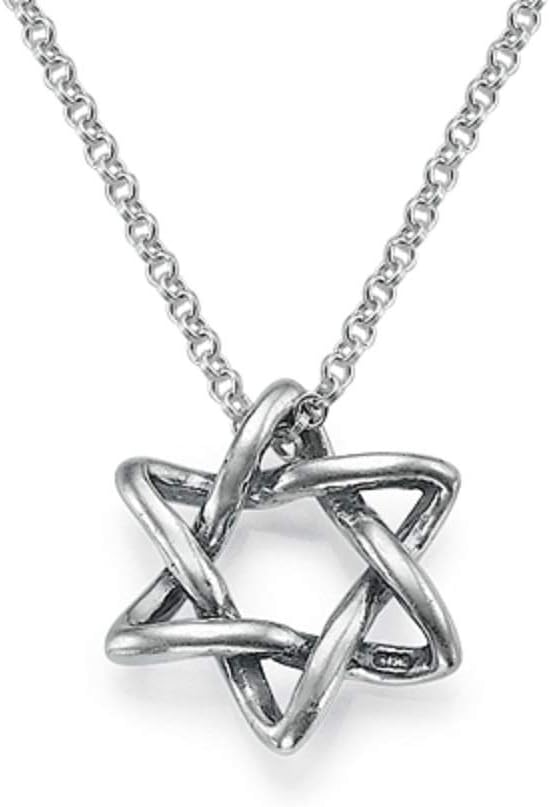 Jewish Unisex Star of David Charm Necklace in Sterling Silver 0.925 Gift for Women or Men-Judaica Jewelry Pendant
