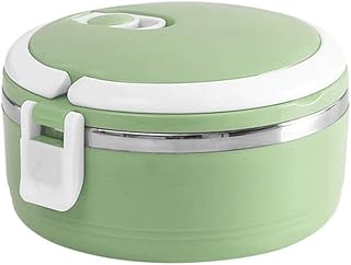 DISS Pudełka na lunch, kolby żywnościowe, izolowane próżniowe pudełko na lunch termiczny, pudełko na lunch ze stali nierdzewnej, pojedyncza warstwa, 15 * 8 cm (Color : Green)