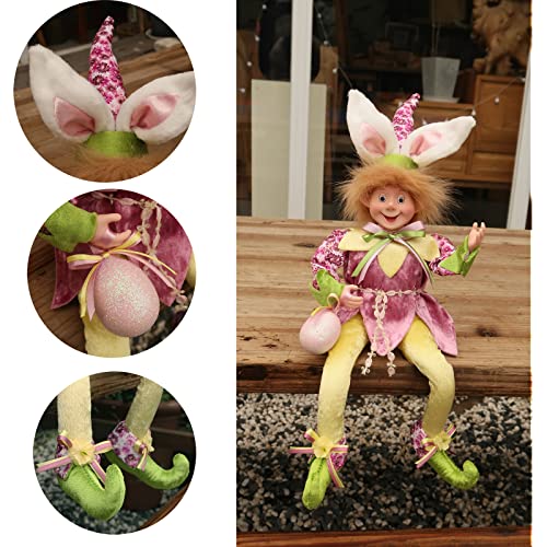 Picuki Easter Decorations For The Home Easter Bunny Decor 15.5 Inch Elf Figurines Children's Easter Decorated Doll With Bendable Bunny Ears Gifts (Bunny Purple) #TOP3